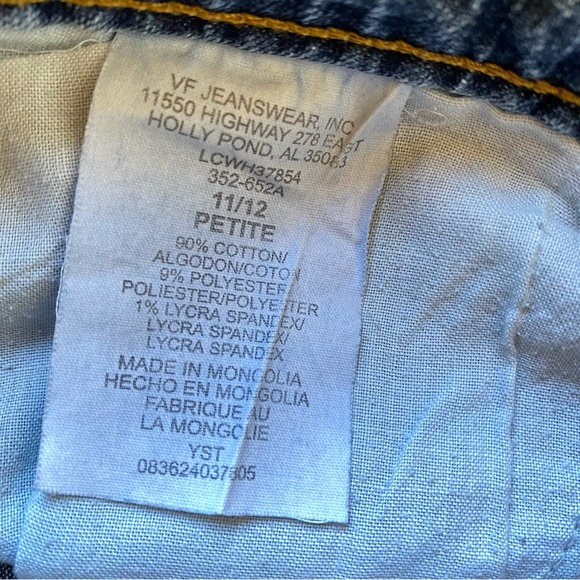 Lee Womens Jeans One True Fit 11/12 Petite Blue Distressed Bootcut Stretch - Picture 6 of 13